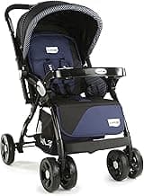 LuvLap Galaxy Baby Stroller, Pram for Baby with 5 Point Safety Harness, Spacious Cushioned seat with Multi Level seat Recline, Easy Fold, Lightweight Stroller for 0 to 3 Years (Black)