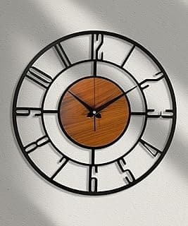 Auromin Metal Wall Clock for Living Room Stylish Latest Modern | Unique Analog Wall Clock for Drawing Room, Bedroom, Hall, Kitchen Modern Wall Watch for Office Room Décor