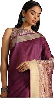 Soch Womens Tussar Solid Saree