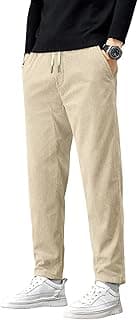 Samfor Men's Comfortable Corduroy Pants | Relaxed Fit Stretch Waist Trousers for Everyday Wear