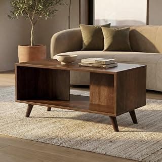 Promyt Rectangular Shape Coffee Table/Center Table Sofa Tea or Teapoy Console Table for Sofa Set with Bottom Storage, Living Room Hall Home (Classic Brown)