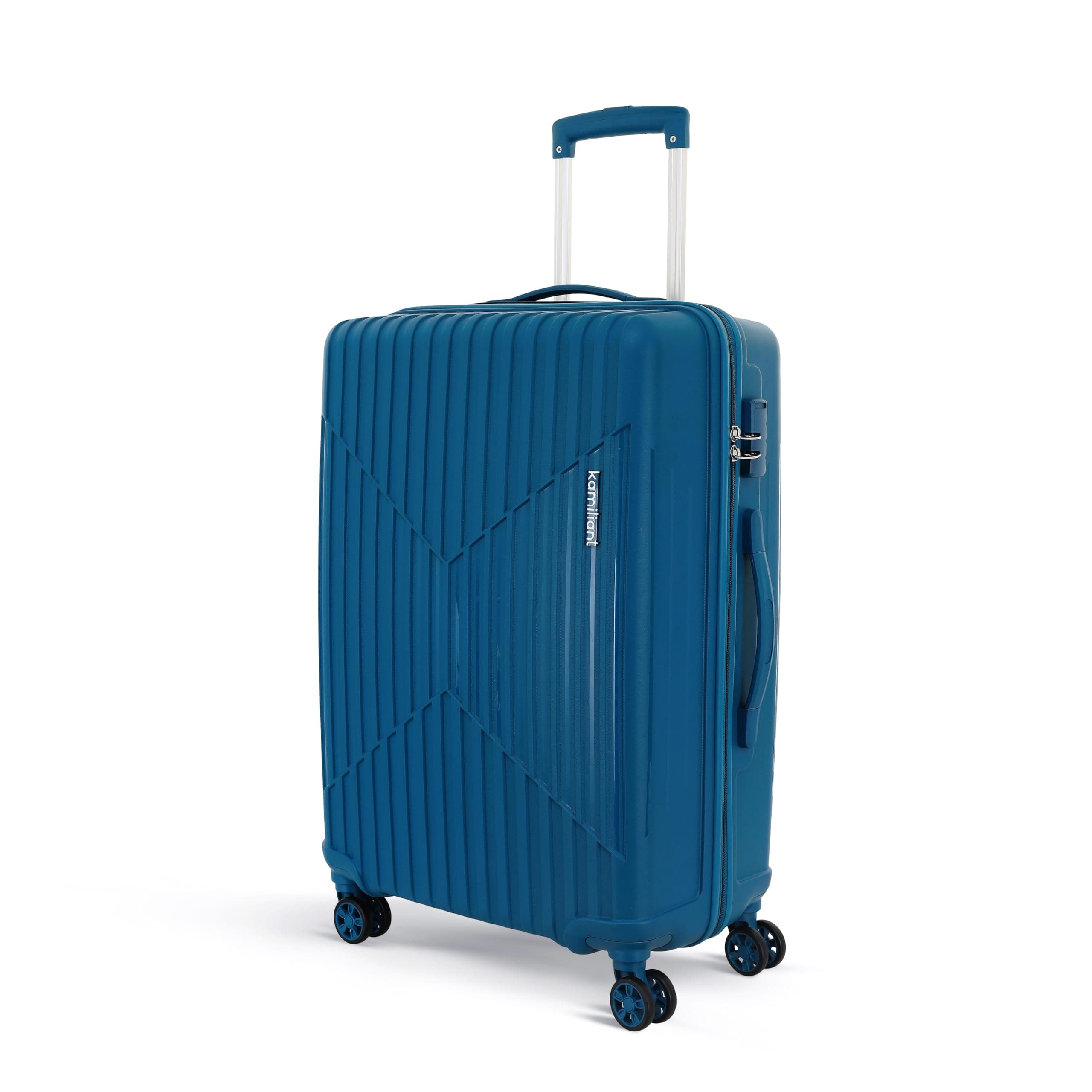KAMILIANT by American Tourister Savvy | Trolley Bag Check-in Large Size (80 cms) for Travel| Hard Case Polypropylene (PP) Suitcase | 360° 8-Wheel Luggage Trolley | Combination Lock | Deep Ocean