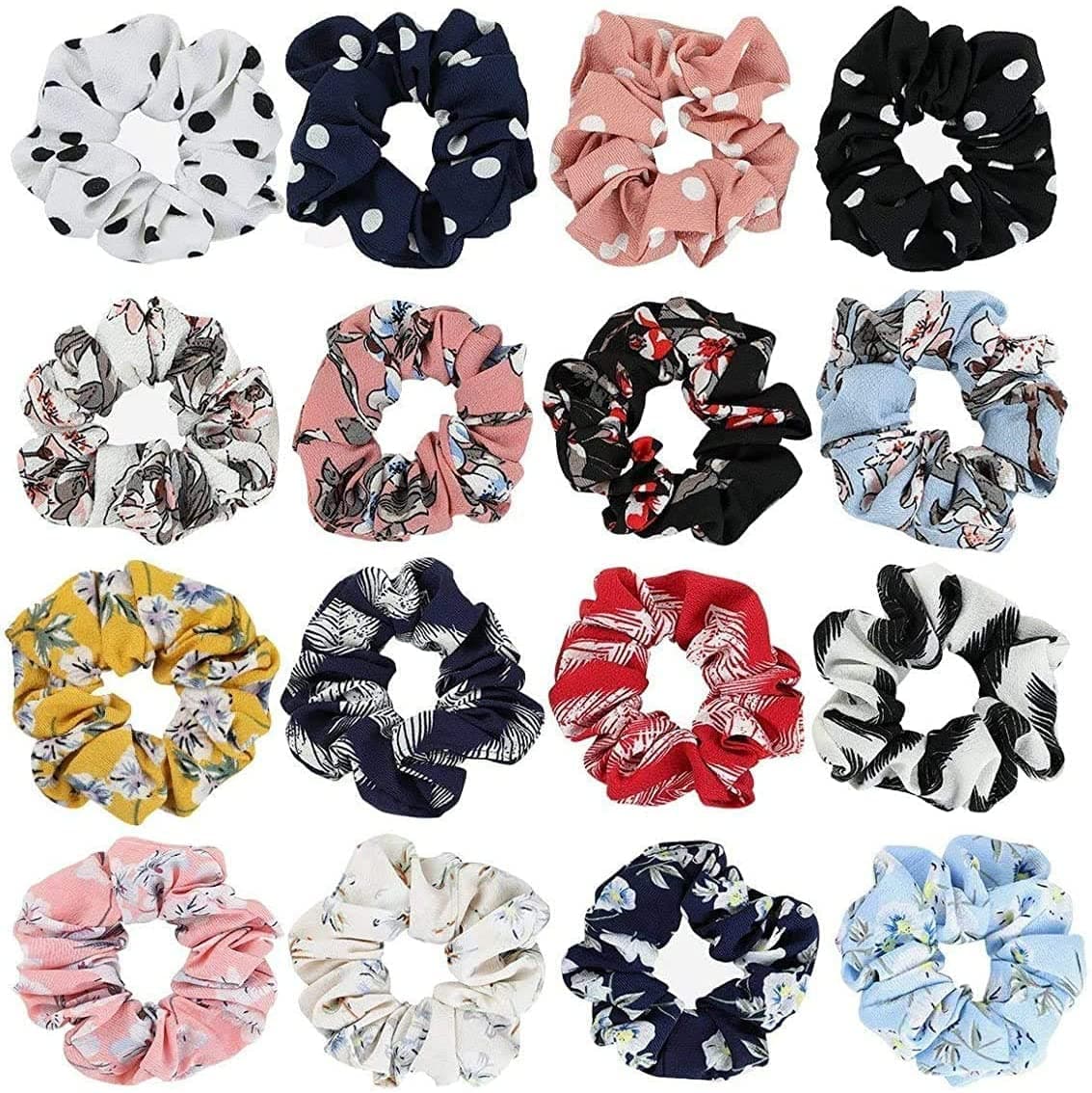 Printed hair scrunchies rubber bands Pack of 2 pcs Multicolor