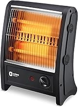 Orient Electric Quartz Room Heater | 800 W Low Power Consumption | Tip-over Protection | 2 Heating Rods for Quick Heating | Cool Touch Body | 1 Year Warranty, Black