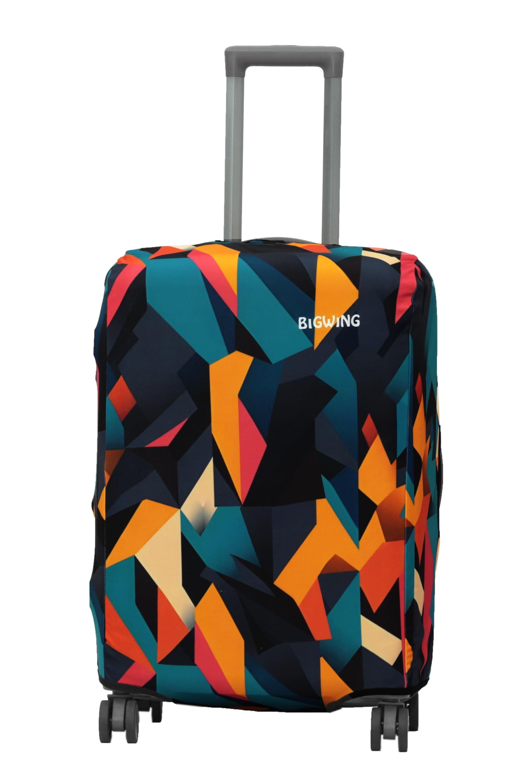 BIGWING Protective Cover in Polyester Fabric with Abstract Print Multicolour | 28' Inch 75 cm Large Size | Hard Luggage Trolley Bag Cover (Fits Only On Fiber - Plastic Trolley Bag)