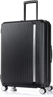 Samsonite Trolley Bag for Travel | MYTON 69 Cms Polycarbonate Hardsided Medium Check-in Luggage Bag | Suitcase for Travel | Trolley Bag for Travelling, Matte Black, Spinner Wheels