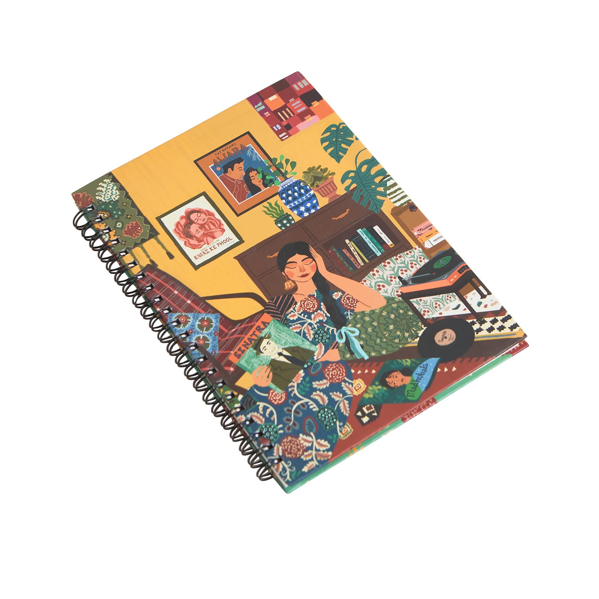 Chumbak Unwind Spiral Notebook | Wire Binding Office Spiral Notebook for Personal and Office Use | Size - 21 cm x 15 cm | Coral | 160 Pages | Attractive Cover Designs | Notebooks for College Students