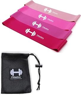 Resistance Loop Bands Set of 4 (Light, Medium, Heavy, X-Heavy) – Premium Latex Exercise Bands for Yoga, Workout, Strength Training, Home Gym Fitness Bands for Men & Women