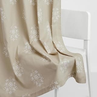 haus & kinder Digital Printed Cotton Window Curtain 5 Feet Long Pack of 2 Window Curtains, 5 Feet Curtain for Window (Ivory Filigree, Beige 130x152 CM)