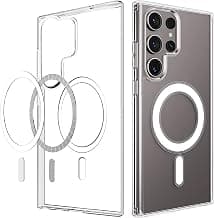 CEDO Magfit Backcover for Samsung Galaxy S23 Ultra (5G) | Mag-Safe Wireless Charging | Designed with Magnetic Lock Shockproof Phone Bumper Transparent Back Case Cover (Transparent)