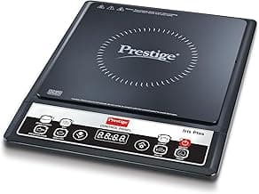 Prestige Iris Plus 1600 Watts Induction Cooktop | 4KV Surge Protection | 6 Preset Indian Menu Options & Timer | Soft Touch Button | Easy to Clean | Portable | 1Y Warranty | Black | BIS Certified