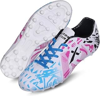 Vector X Fire Soccer Football Shoes Studs with Synthetic Leather Fully Embossed Upper Sports Footwear|Comfortable Lightweight|TPU Sole Double Colour Premoulded Heel Shoe for Adult, Men & Boys