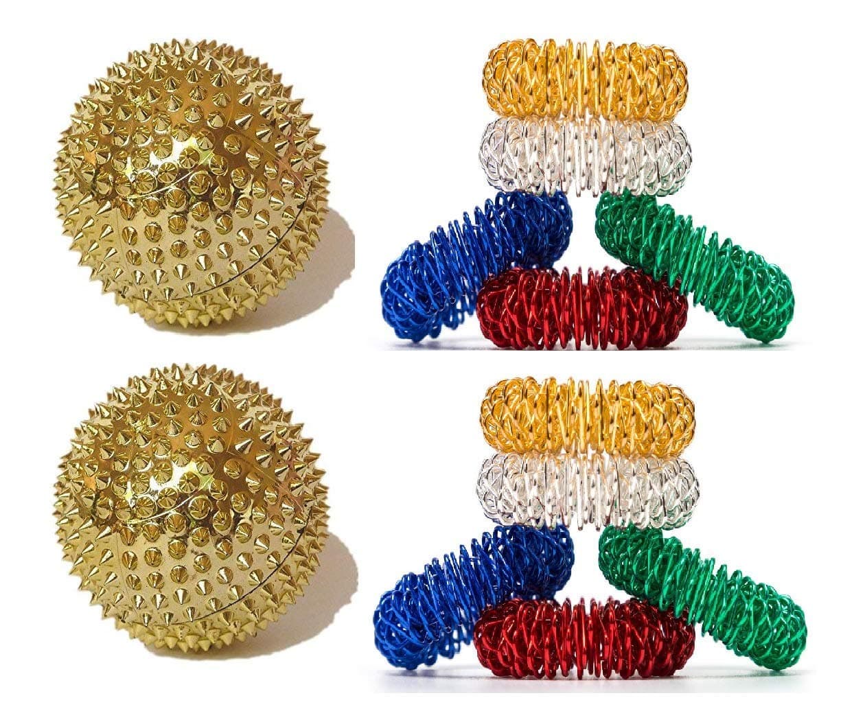 ACP ACUPRESSURE Lrk Magnetic Ball Set 2Pc And Sujok Ring Finger Massager 10 Pc Kit
