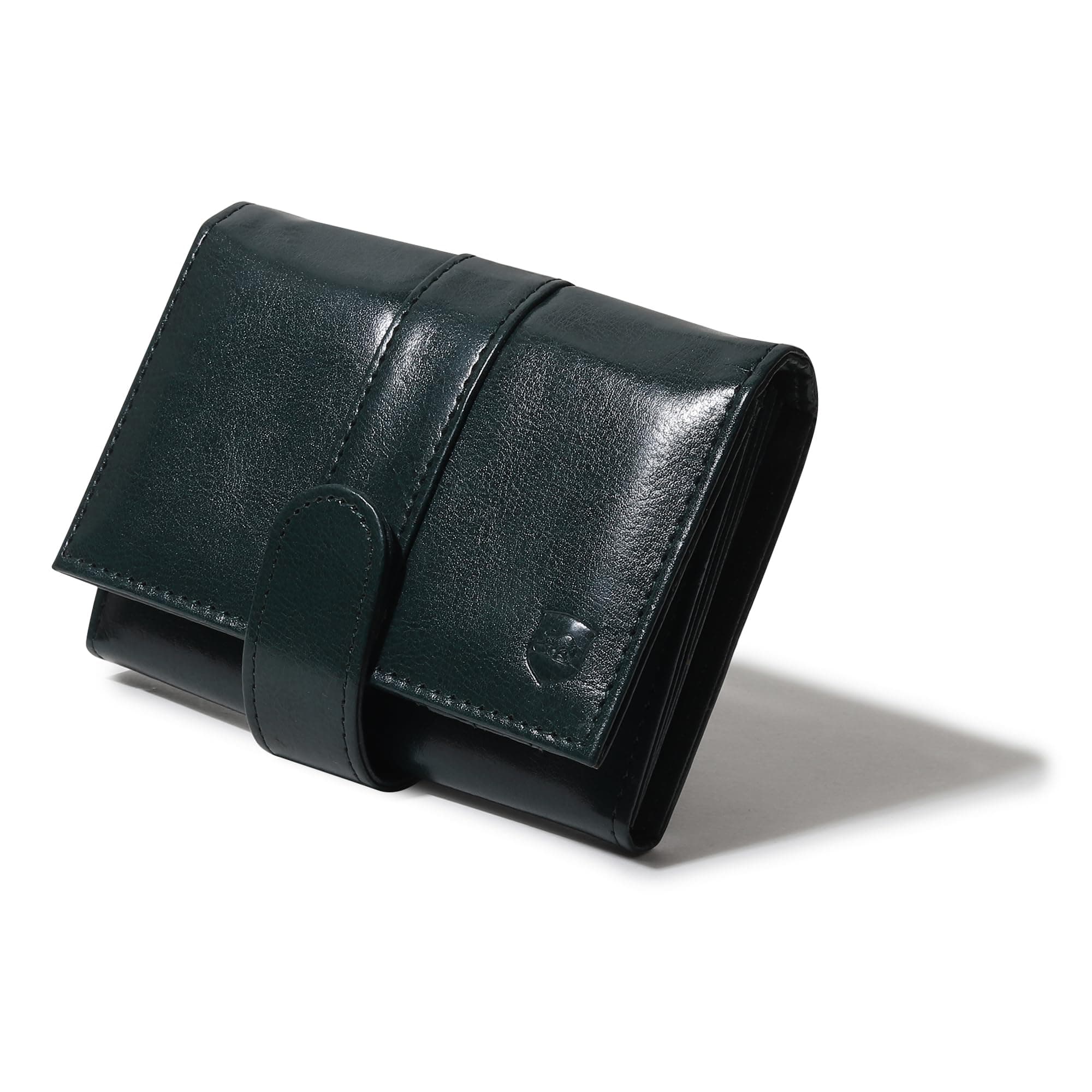 SAMTROH Envelope Closer Vegan Leather Wallet for Women I 3 Compartments I 2 Card Slots & Zipper Pocket I 1 Id Card Slots & Secret Compartment (Green)