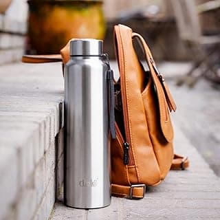 Clazkit Water Bottle Stainless Steel Sports/Fridge Bottle with Leak Proof Lid | Single Wall | For Home, Office, Gym, Travelling | Lightweight | BPA Free | 1000ml | Silver)