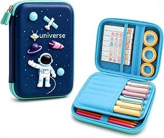 Umadiya® Premium Eva 3D Cover Large Capacity Space Astronaut Pencil Case Compartments, School Pouch Stylish Pen Holder (Big Size Astronaut Pencil Case, Ethylene Vinyl Acetate (EVA) Navy Blue)