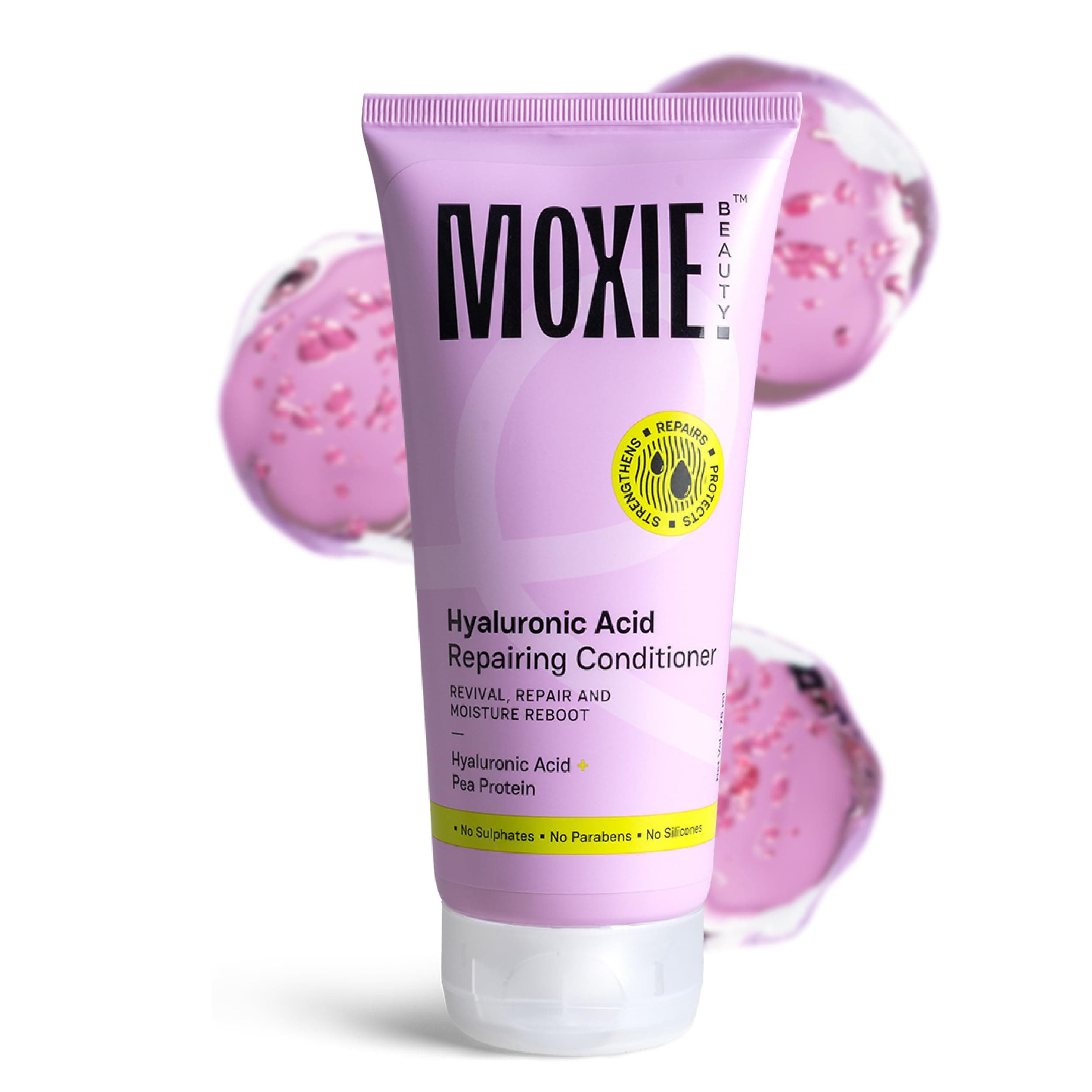 Moxie Beauty Hyaluronic Acid Repair Conditioner | Hyaluronic Conditioner with Hyaluronic Acid for Hair | Deep Hydration | Strengthens & Smooths Frizzy, Dry & Damaged Hair | Lightweight & Silicone-Free | 175ml
