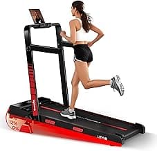 Lifelong Walking Pad Treadmill | 4 HP Motor | Foldable Handle | LED Display & Remote Control | 2-Level Manual Incline | Anti-Slip Belt | Compact Under Desk Running Machine for Home & Office (Black)