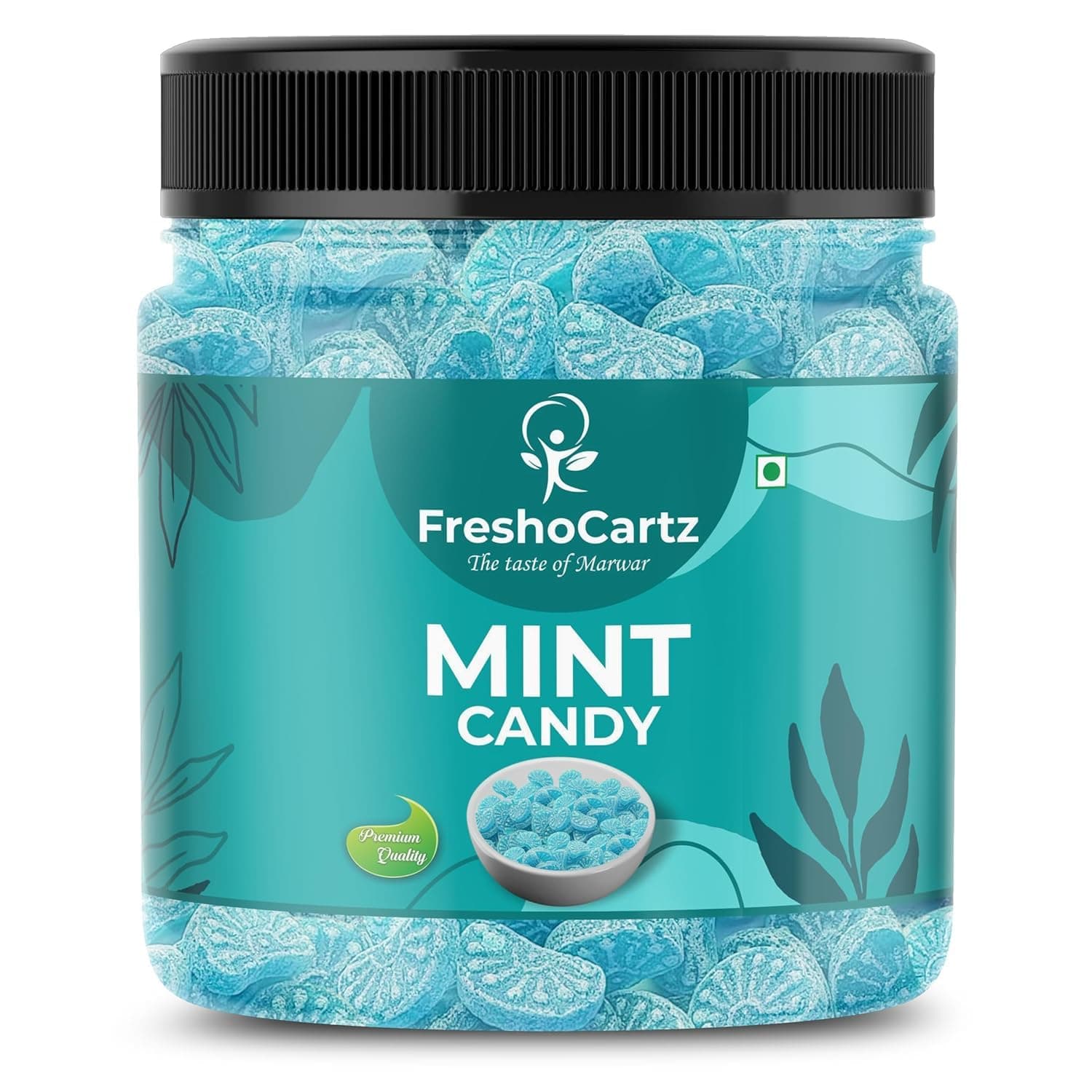 FreshoCartz Pudina Mint Candy 1KG Jar – Hard Blue Goli | Refreshing Pudina Toffee | Mouth Freshener After Meal Fresh Breath Candys | Long Lasting Minty Taste | Jar Pack (Pack of 1)