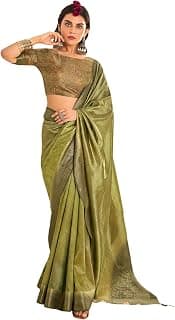 AKHILAM Women's Tussar Silk Solid Saree With Unstitched Blouse (PLLAVI3001_SS_Parent)