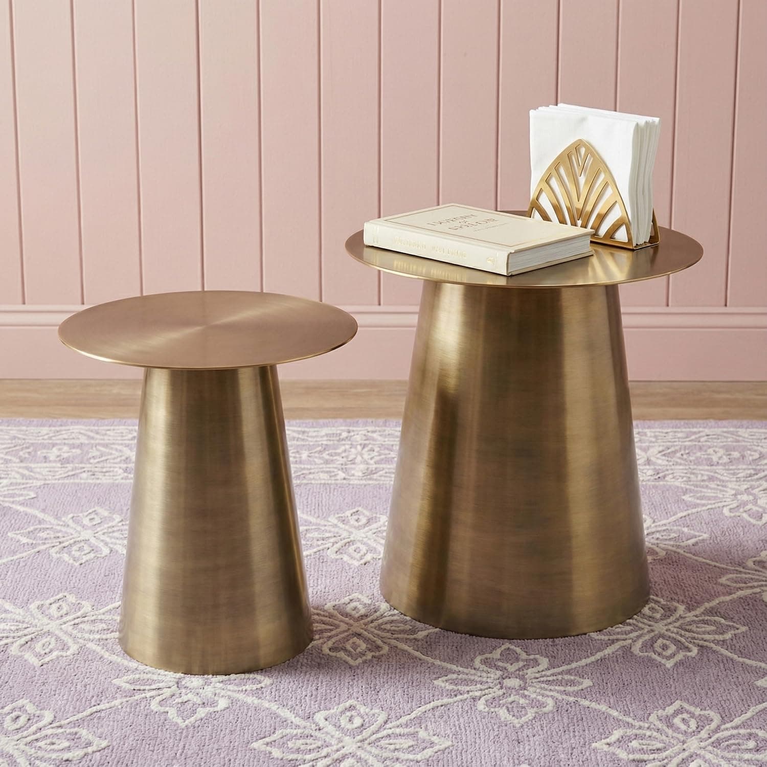 Wakefit Modern Metal Side Table | Coffee End Tables for Living Room & Bedroom | Round Accent Tables with Iron Frame | Modern Space Saving Decor | Premium Multipurpose Nightstand |