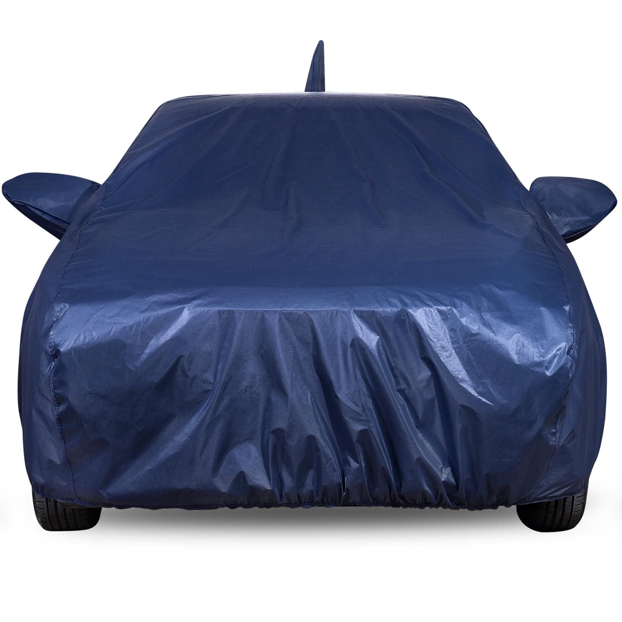 Autofact 210D SuperDuper Waterproof Car Cover for Volkswagen Vento | All-Weather Protection, UV & Heat Resistant, Windproof with Buckle Belt, Scratchproof & Dustproof, Navy Blue Color