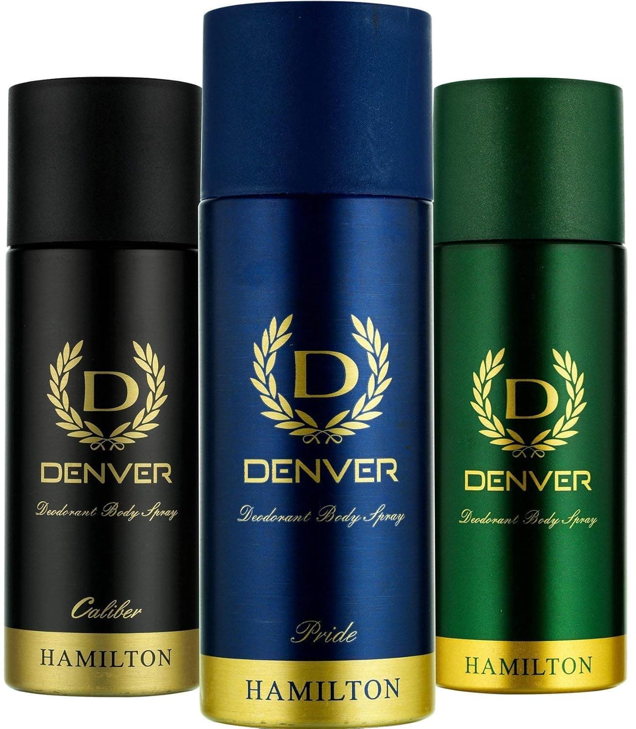 Denver Hamilton, Pride, & Caliber Deodorant Spray for Men 150ml (Pack of 3)