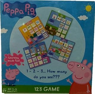 Funskool Games, Peppa Pig, 123 Game, Educational Game, Counting & Matching Skills, 1, 4 Players, 3 & Above for Kid