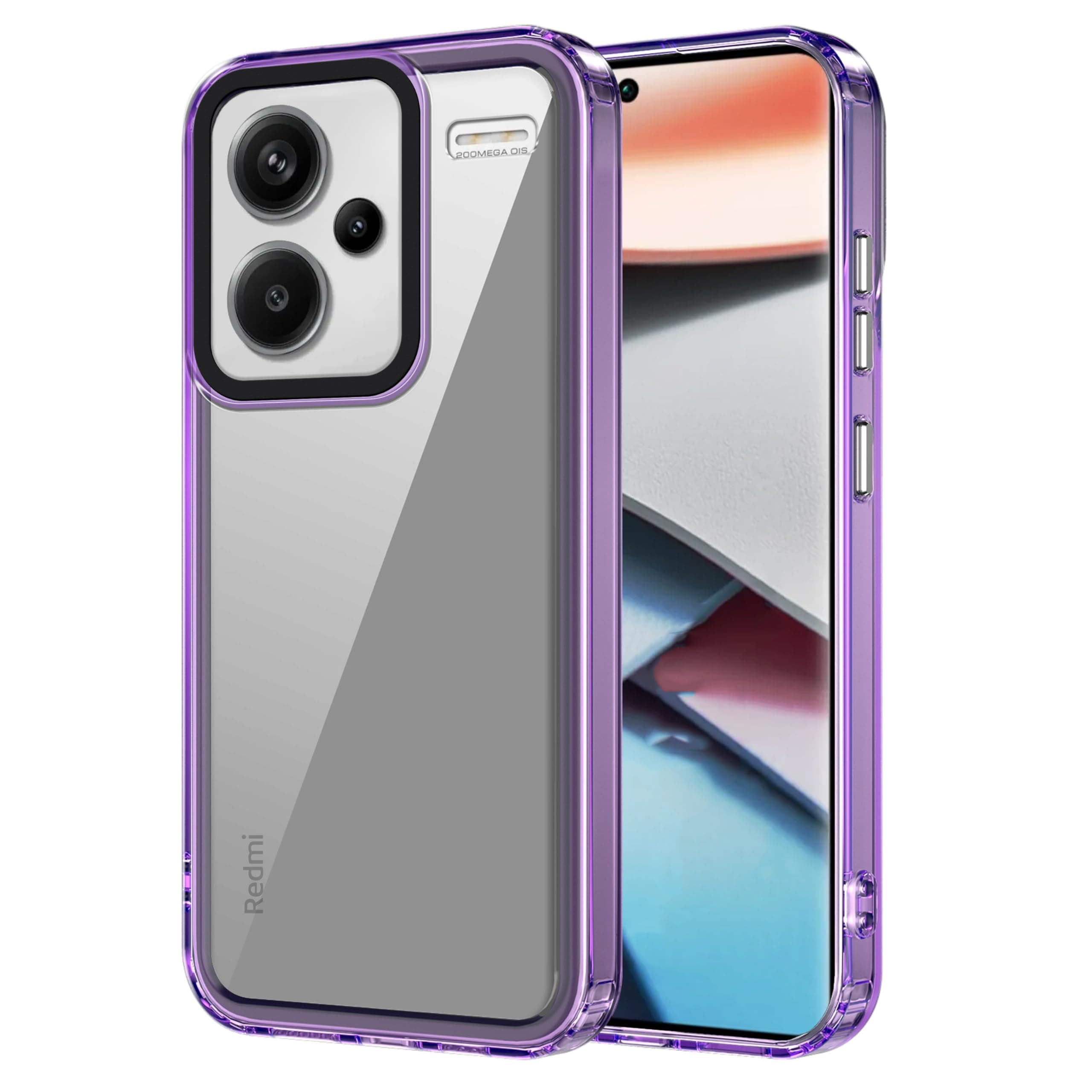 amazon basics Back Case Cover for Mi Redmi Note 13 Pro Plus 5G (TPU + PC_Translucent Purple)