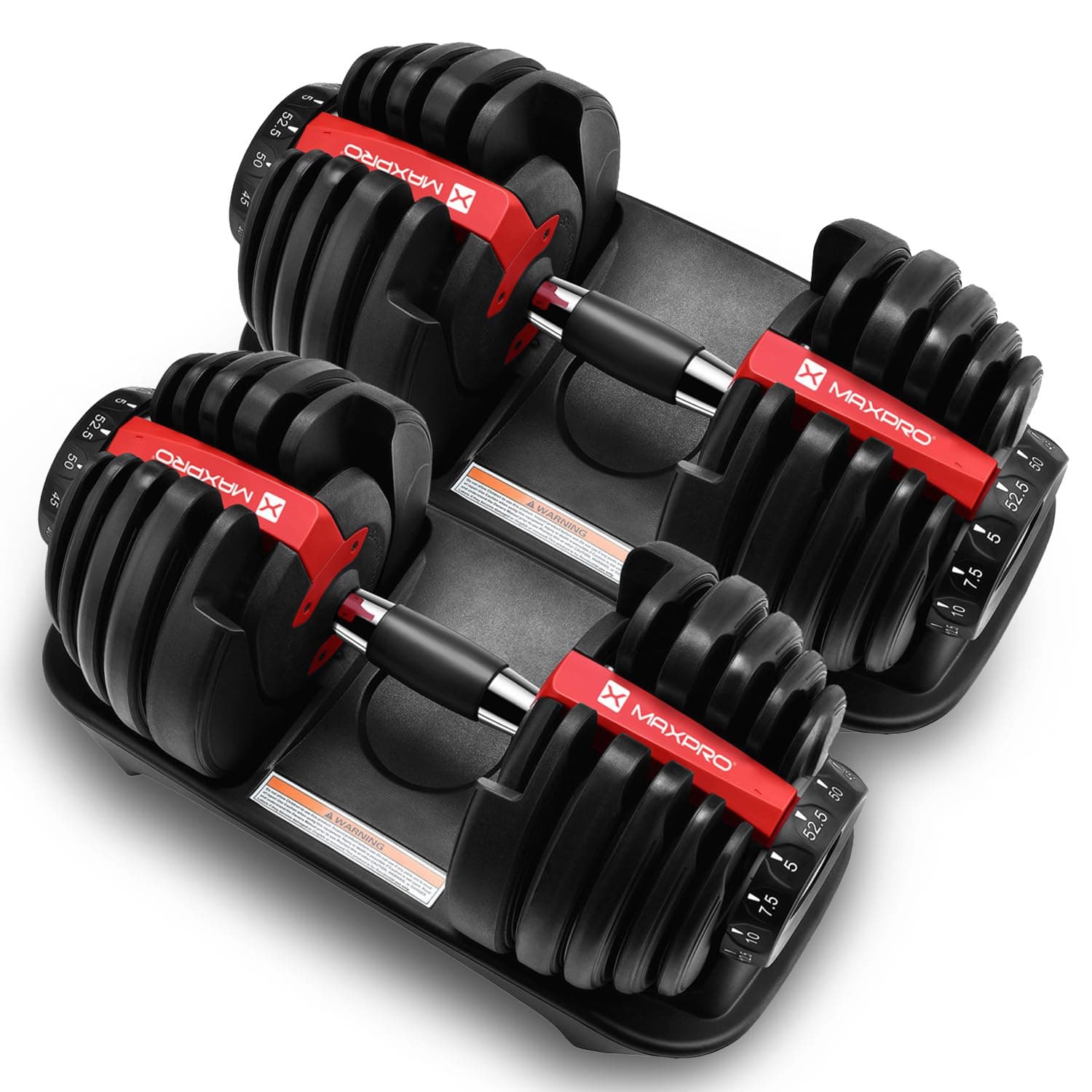 MAXPRO MAXBELL 2.5 Kg- 24 Kgs Adjustable Dumbbell Set of 2,15-in-One Weights Training with Anti- Slip Handle,Designed in USA,Easy weight adjustment safety locking mechanism strength training for home gym, body workout,fitness workout at Home for Men & Women(MP-DS024P)