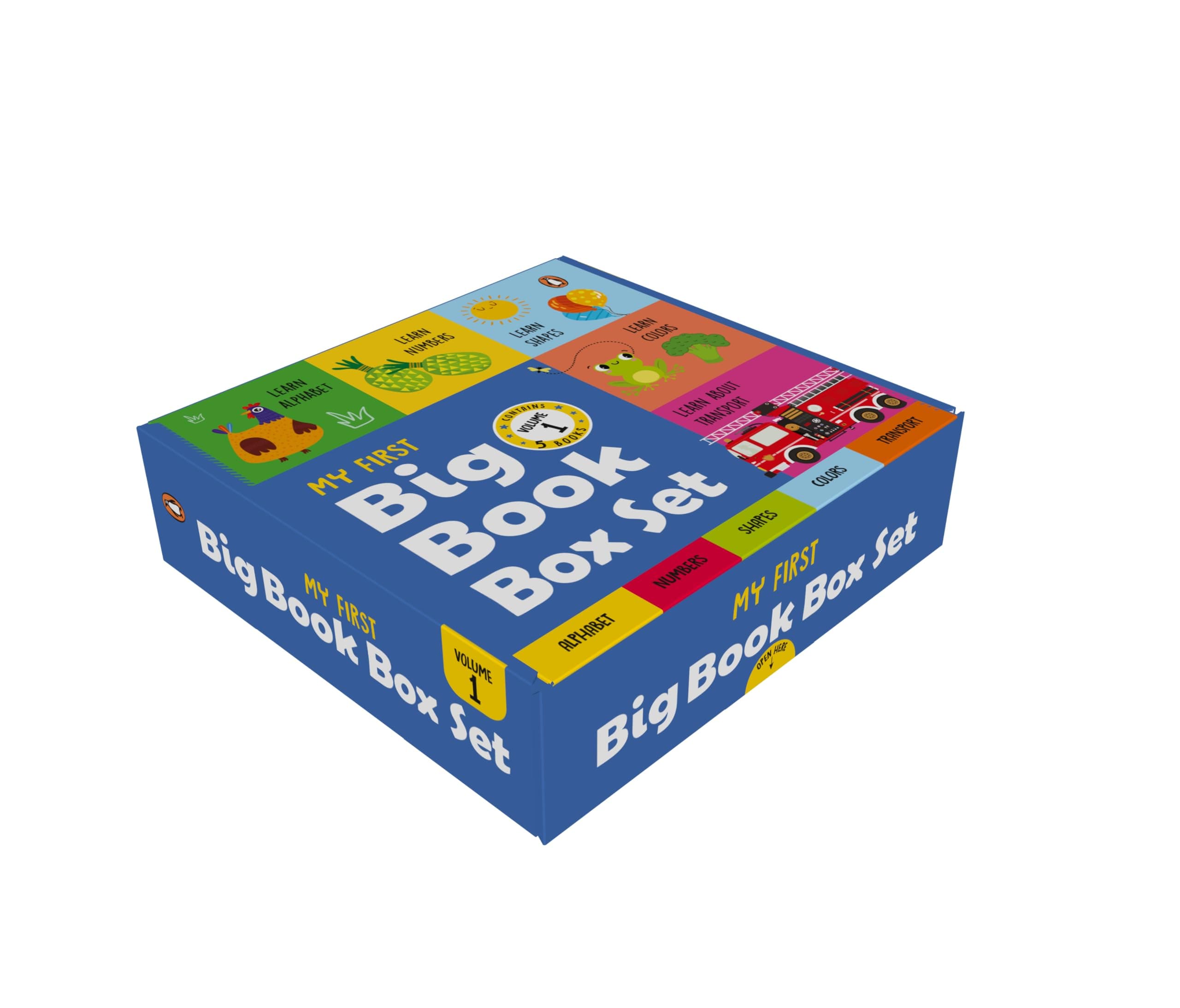 My First Big Book Boxset-Volume 1 (5 Books): A Pizza Box of 5 Large Font Illustrated Board Books on Alphabet, Numbers, Colors, Shapes & Transport | Vocabulary Builder for Preschool Kids, Toddlers I Perfect Gift Set I Ages 1+ [Select Learning]