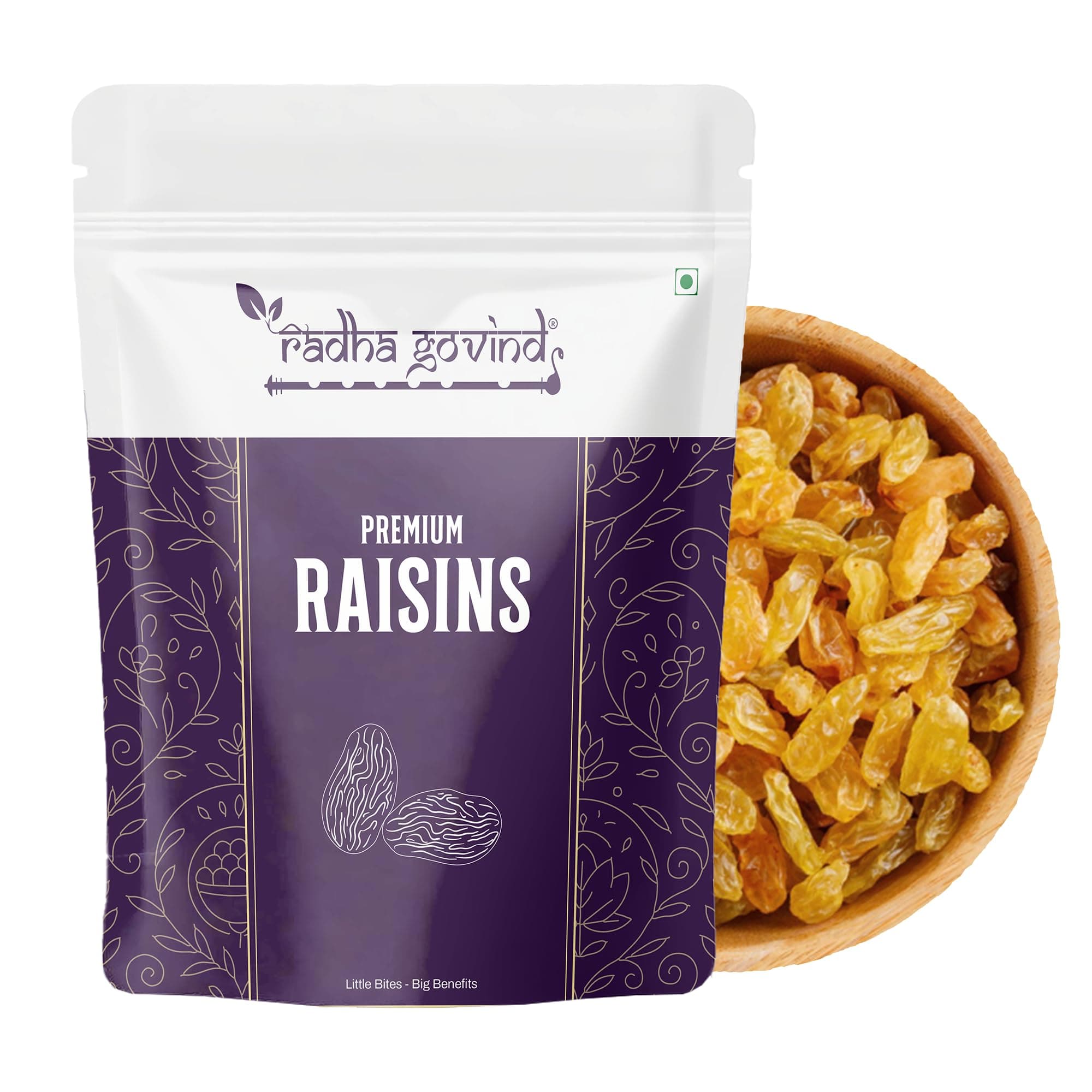 Radha Govind Handpicked Raisins 500Gm | Premium Kishmish | Sweet, Soft & Juicy | High in Iron & Energy | Ideal for Kids Snacks, Baking, Sweets & Gifting
