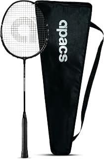 Apacs Tyro 55 Badminton Racket with Full Cover | Agile Technology | Stable T-Joint Design | Pre-Strung | Black