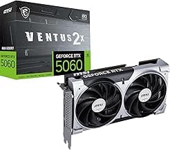 MSI GeForce RTX 5060 8G Ventus 2X OC Graphic Card - NVIDIA GeForce RTX 5060 GPU, 8GB GDDR7 128-bit Memory, 28 Gbps, PCI Express Gen 5 x16 Interface, Upto 2527 MHz, TORX Fan 5.0