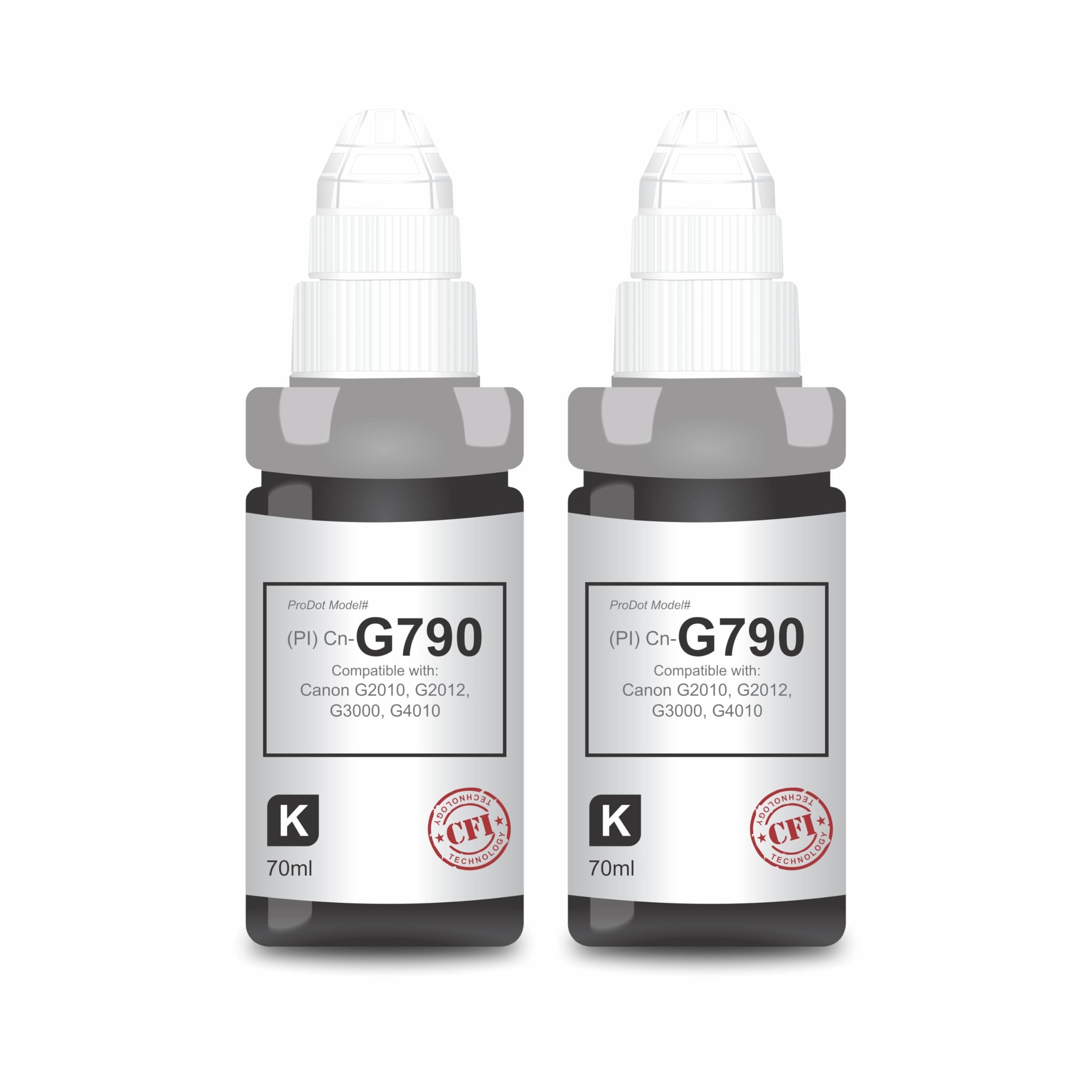ProDot ProSeries Cn-G790 Inkjet Ink Refill Compatible with Canon Pixma G1000, G1010, G2000, G2010, G3000, G3010, G4000, G4010 Ink Tank Printers (70 ml, 2 x Black)