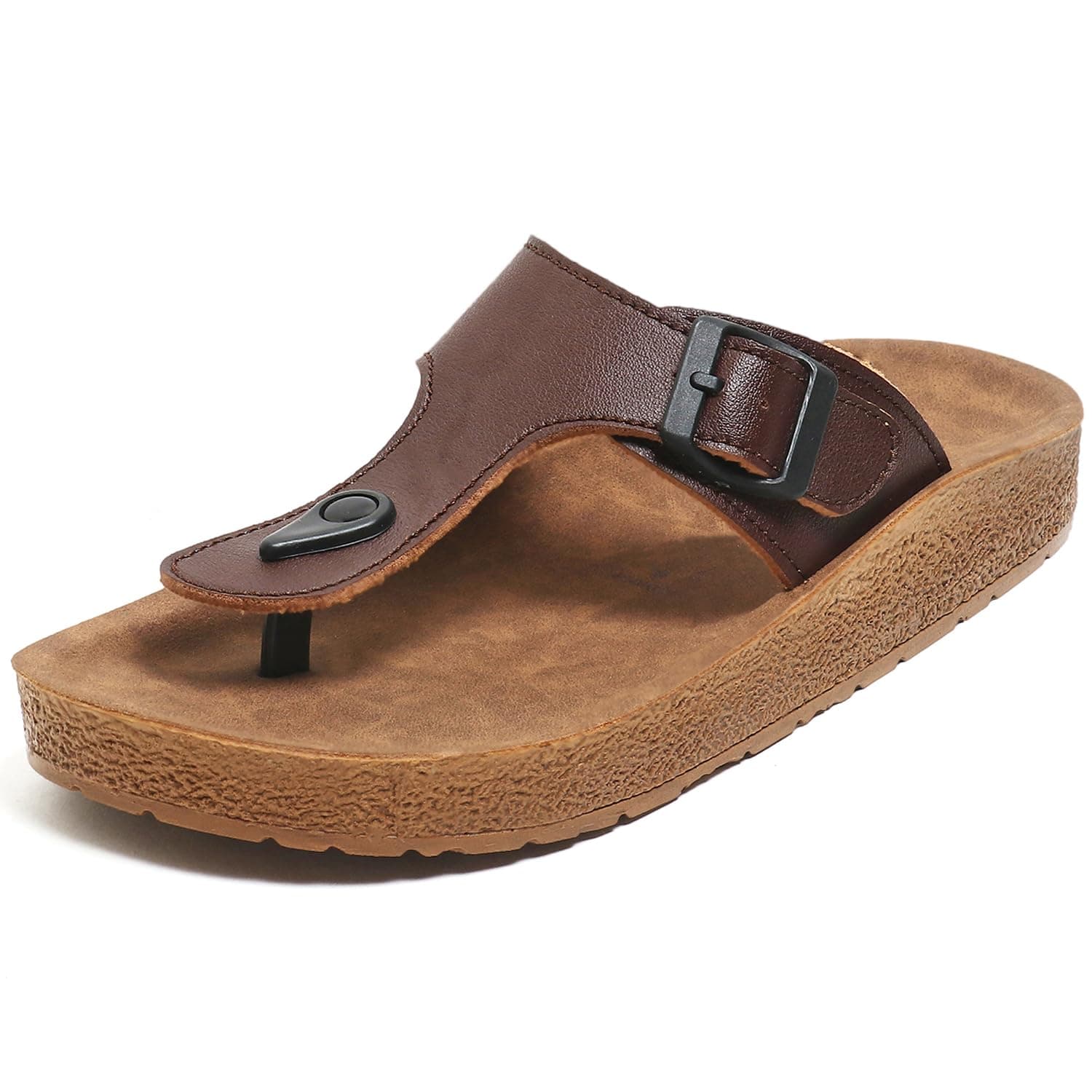 DOCTOR HEALTH SUPER SOFT Men’s Buckle Thong Sandals | Comfortable Cushioned Footbed Casual Slippers | Anti-Slip Lightweight Everyday Wear Open Toe Sandals for Indoor Outdoor Use