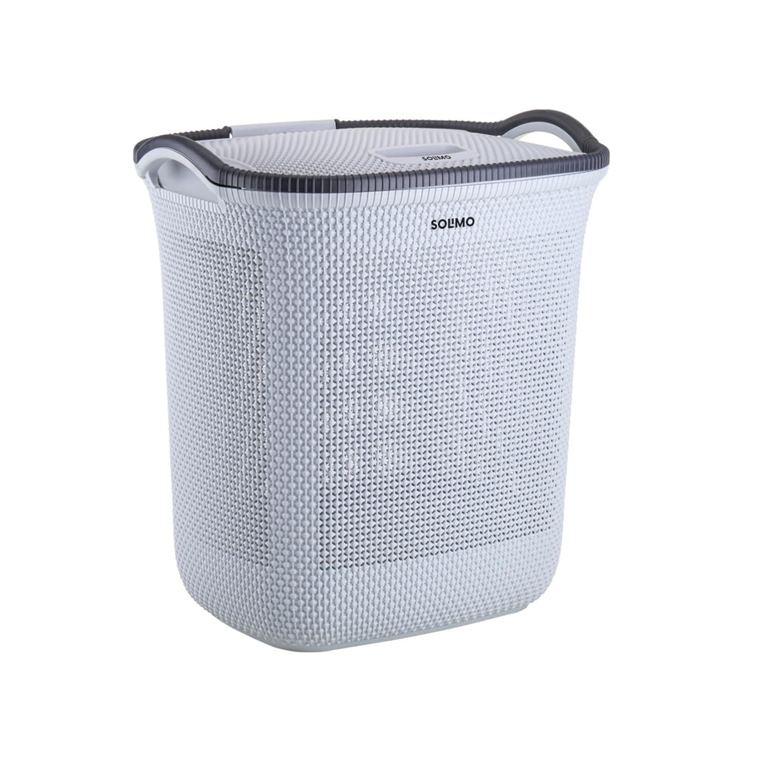 Amazon Brand - Solimo Honey comb Laundry Basket - Small- 42 Litres - 45 cm x 36 cm x 50 cm | Light grey