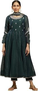 W for Woman Women Solid Viscose Flared Kurta Pant With Dupatta