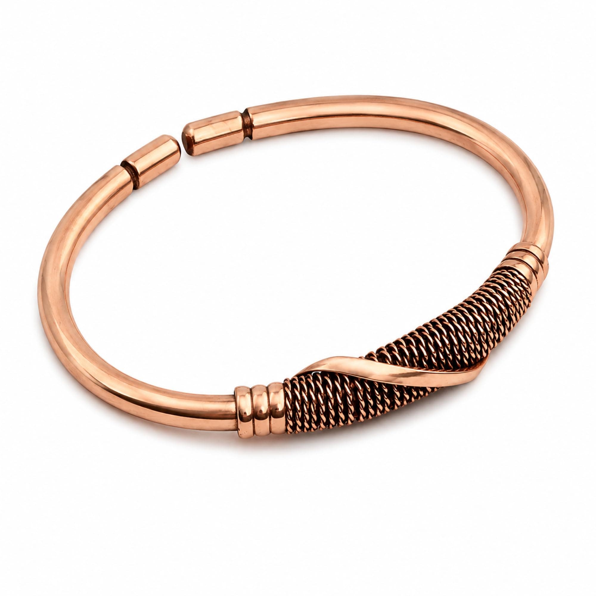 Infinity Coil Copper Bracelet for Men & Women | 99.99% Pure Copper Adjustable Open Cuff Bracelet | Unisex Wellness Bracelet