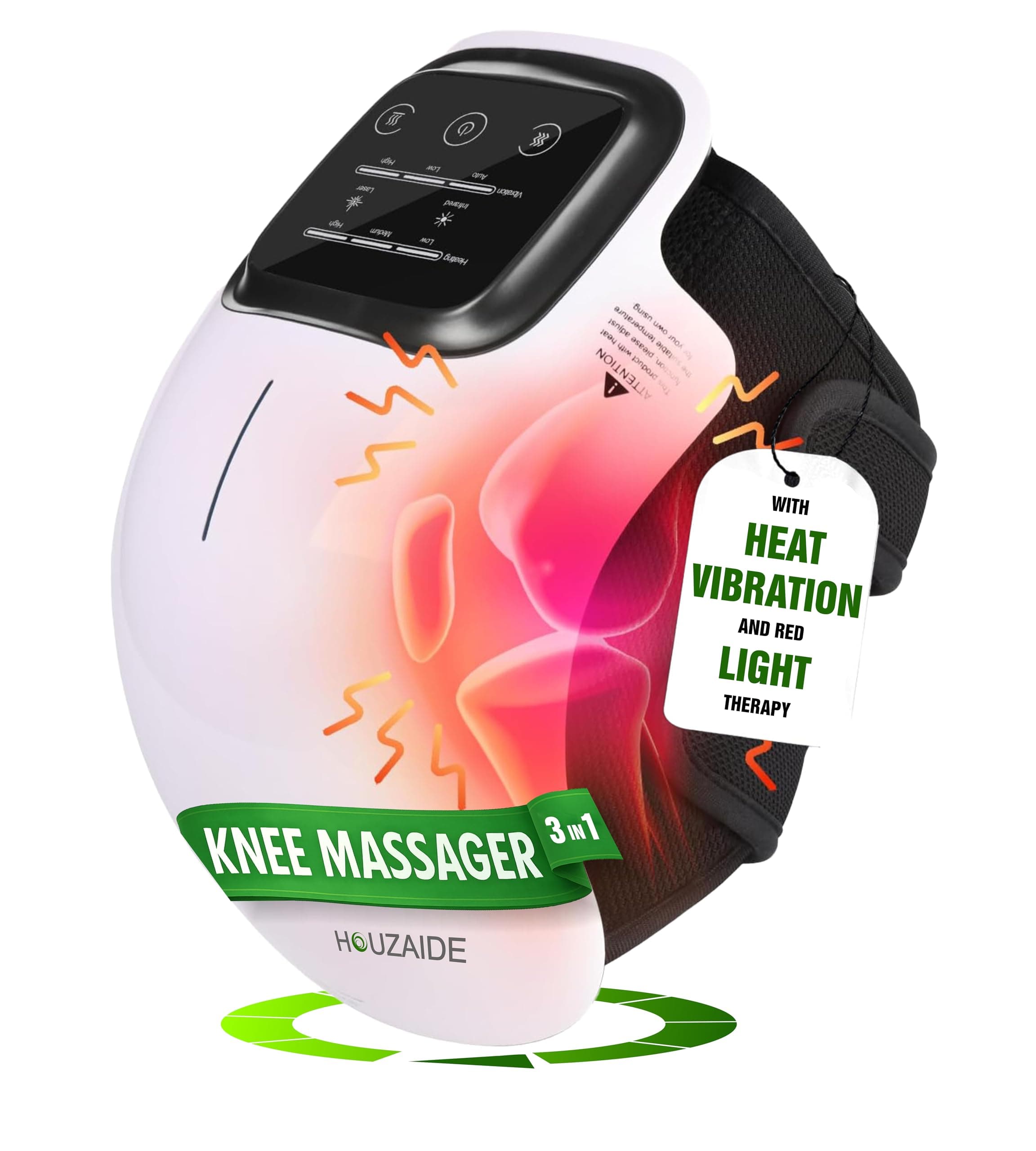 HOUZAIDE Smart Knee Massager for joint pain relief- Physiotherapy for Arthritis Pain, Cramps, Knee Pain Relief, Knee Heat Therapy Advance upgraded version V2 | Raksha Bandhan Gift Option