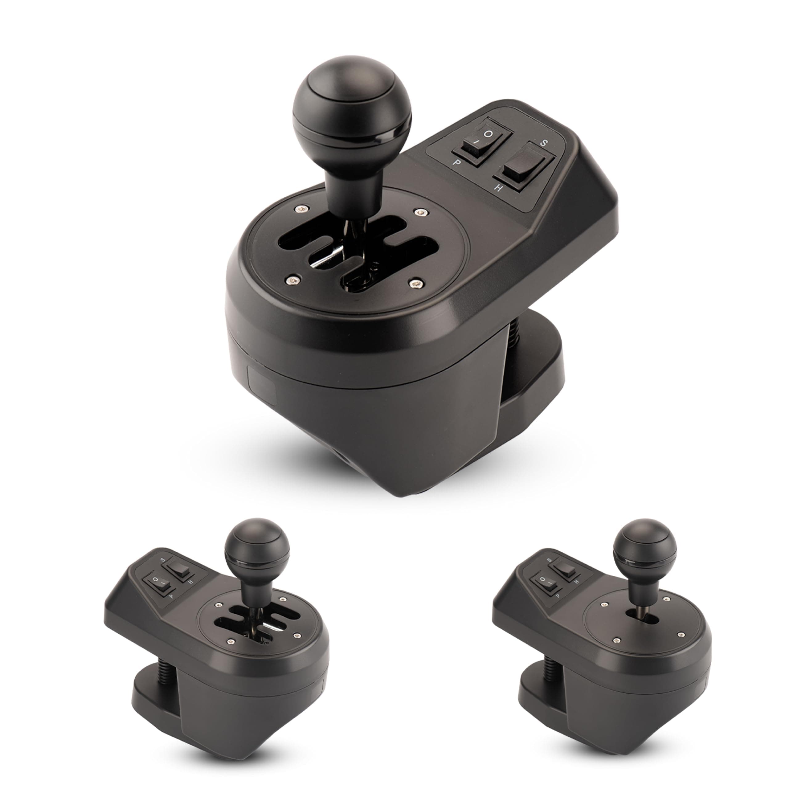 NITHO USB Gaming Gear Shifter for PC Sim Racing, 6-Speed H-Pattern Gear Shifter with Reverse, Interchangeable H-Pattern & Sequential Plates, Racing Wheel Shifter for Windows PC (Not for Console)