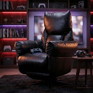 Shadow Motorized Recliner – Premium Leatherette Upholstery | Built-in USB Type C Charging Port | Single Seater Swivel Recliner for Office, Workstation and Gaming | 18 Months Warranty