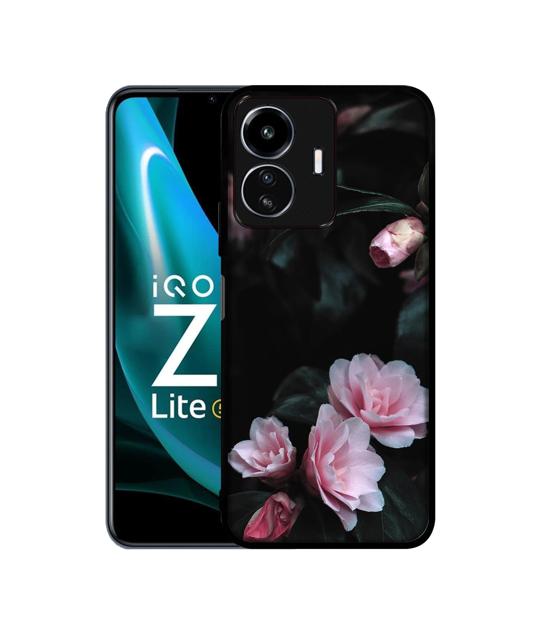 Amazon Brand-Solimo Dark Flowers Photography Premium 2D Printed Metal Back Case Cover for iQOO Z6 Lite 5G