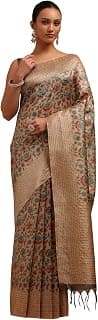 Soch Womens Chanderi Kalamkari Saree With Thread Work