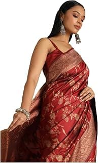 Soch Womens Grey Tussar Floral Print Saree
