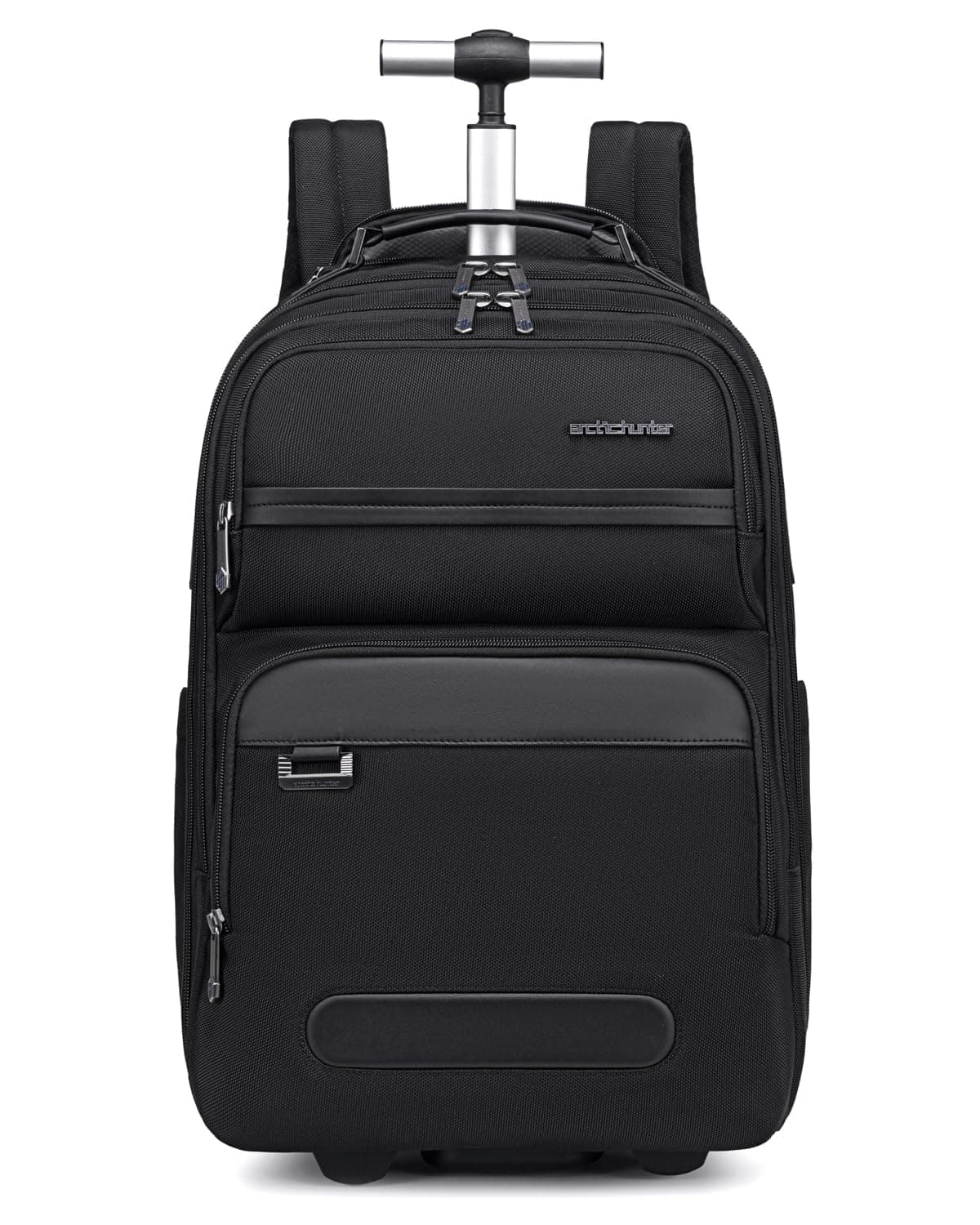 Arctic Hunter Trolley Backpack for Travel 30L Convertible Rolling Suitcase 2 Wheels Heavy-Duty 1680D Polyester Water-Resistant Laptop Bag for Travel Business Black