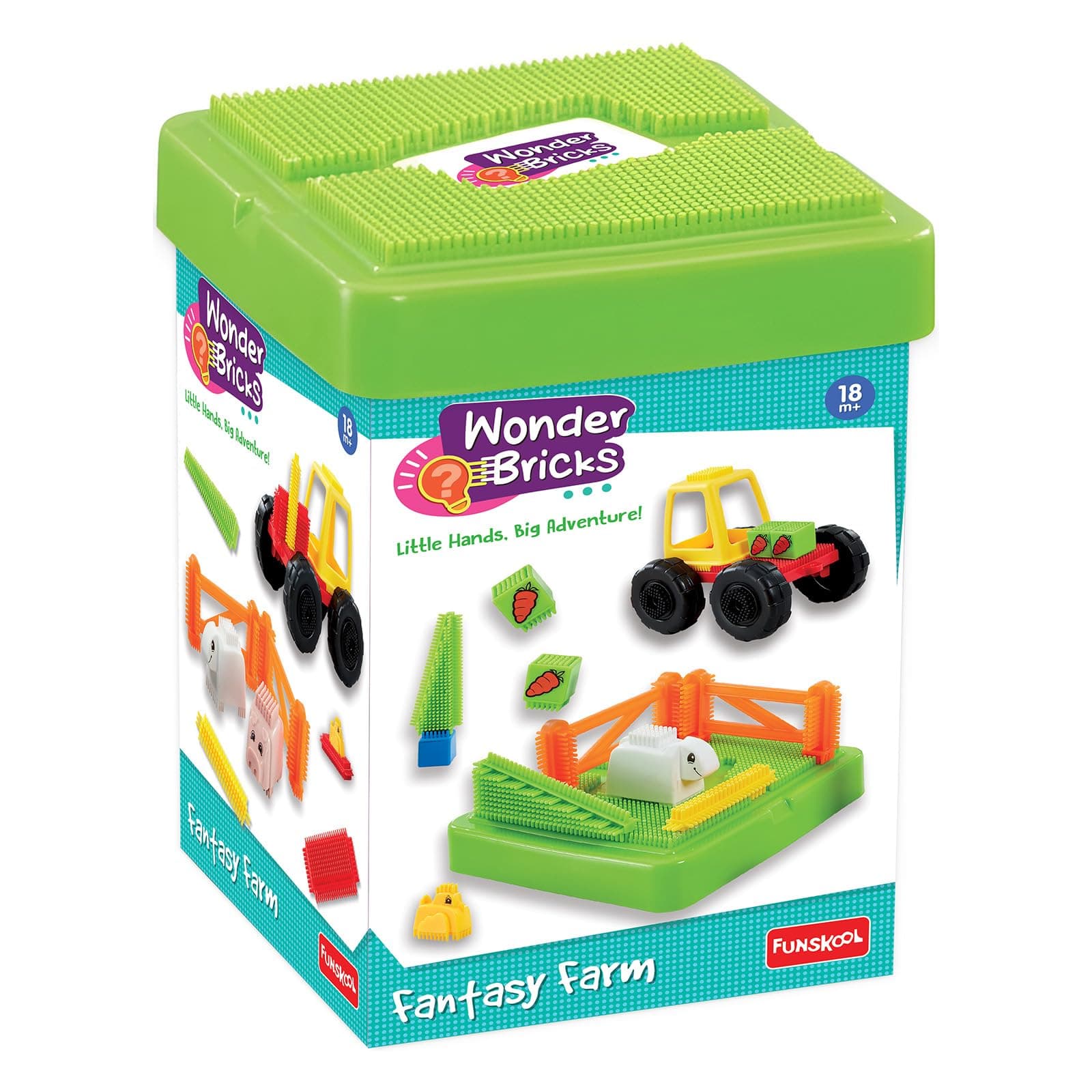 Funskool-Fantasy Farm,Educational,19 Pieces,Construction,for 18 Months Old Kids and Above,Toy | Educational
