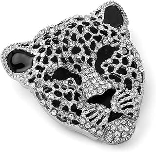 Mahi Lion Face-Shaped Crystal Stone Studded Brooch/Lapel Pin for Men (PABP1101080PR)