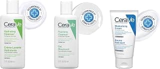 CeraVe Foaming Cleanser (Travel), 88ml & Cream (Ceramides), 50ml & Hydrating Cleanser (Gentle), 88ml | For Sensitive Skin