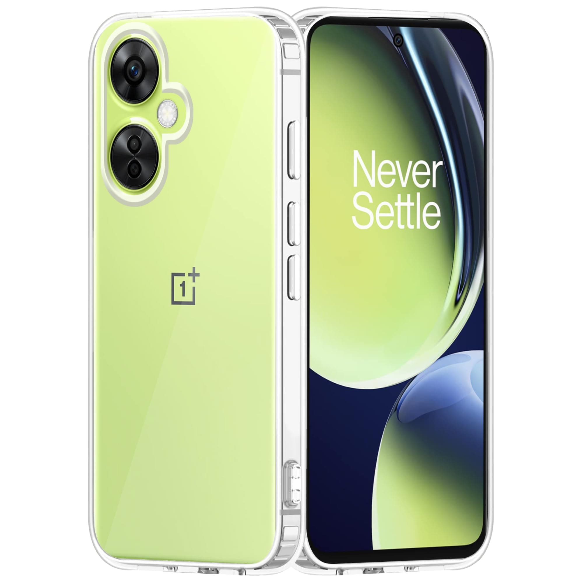 amazon basics Compatible with OnePlus Nord CE3 Lite Case Cover Transparent Non-Slip Hard PC Shockproof Bumper Protective Back Cover - Clear